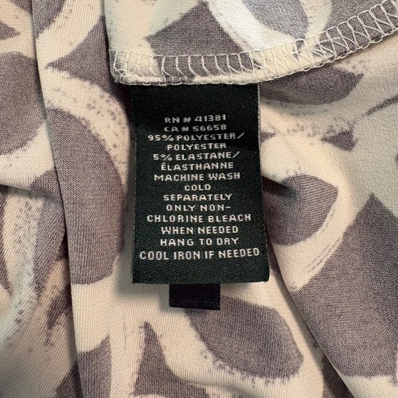 Lauren Ralph Lauren Dress Women's 10P‎ Petite Black Beige Floral 3/4 Sleeve - Picture 6 of 7